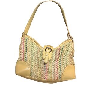 VTG 90S Croft & Barrow Mini Shoulder Bag Woven Multicolor Magnetic Closure Purse
